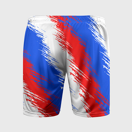 Мужские спортивные шорты Триколор штрихи красок / 3D-принт – фото 2