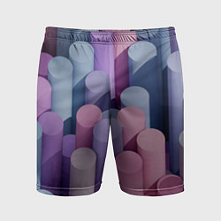 Шорты спортивные мужские Цветные цилиндры, цвет: 3D-принт