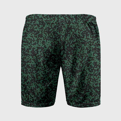 Мужские спортивные шорты Чёрно-зелёный пятнистый / 3D-принт – фото 2