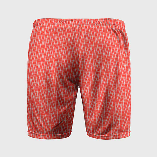 Мужские спортивные шорты Светлый красный треугольные полосы / 3D-принт – фото 2