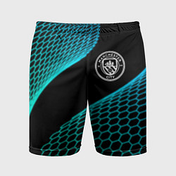 Шорты спортивные мужские Manchester City football net, цвет: 3D-принт
