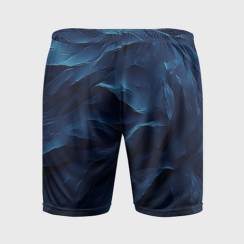 Мужские спортивные шорты Синие глубокие абстрактные волны / 3D-принт – фото 2