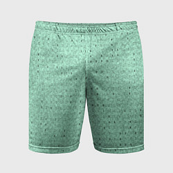 Шорты спортивные мужские Светлый зелёный в мелкую полосочку, цвет: 3D-принт