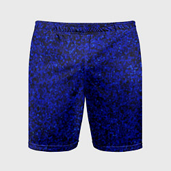 Шорты спортивные мужские Чёрно-синий ультрамарин абстрактная текстура, цвет: 3D-принт