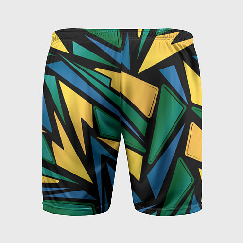 Мужские спортивные шорты Разноцветный геометрический узор - уникальный / 3D-принт – фото 2