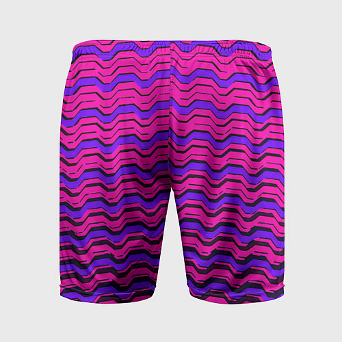 Мужские спортивные шорты Розовые линии и чёрные полосы / 3D-принт – фото 2