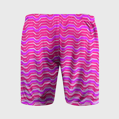 Мужские спортивные шорты Розовые линии и белые полосы / 3D-принт – фото 2