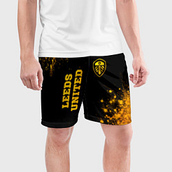 Шорты спортивные мужские Leeds United - gold gradient вертикально, цвет: 3D-принт — фото 2