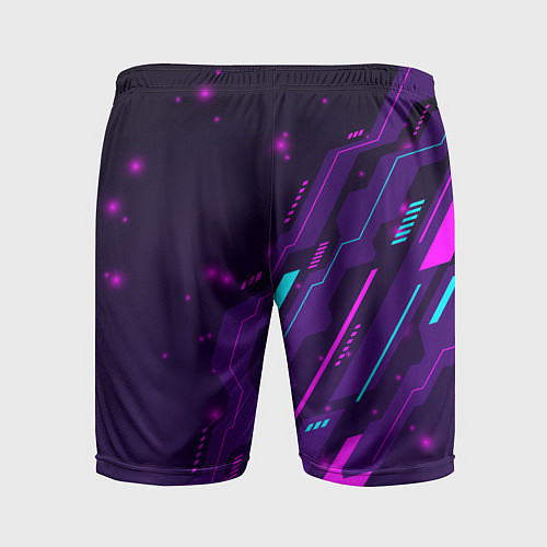 Мужские спортивные шорты PUBG neon gaming / 3D-принт – фото 2