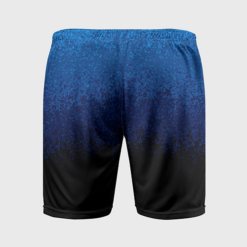 Мужские спортивные шорты Градиент сине-чёрный текстурный / 3D-принт – фото 2