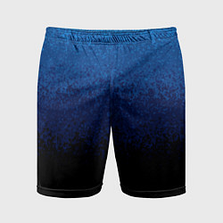 Шорты спортивные мужские Градиент сине-чёрный текстурный, цвет: 3D-принт