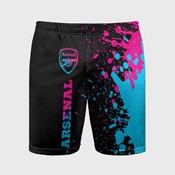 Шорты спортивные мужские Arsenal - neon gradient по-вертикали, цвет: 3D-принт
