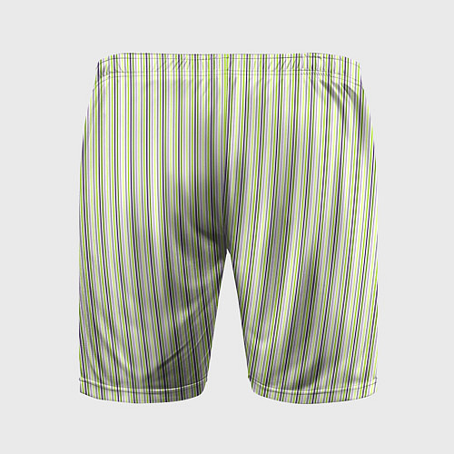 Мужские спортивные шорты Светлый серо-зелёный полосатый / 3D-принт – фото 2