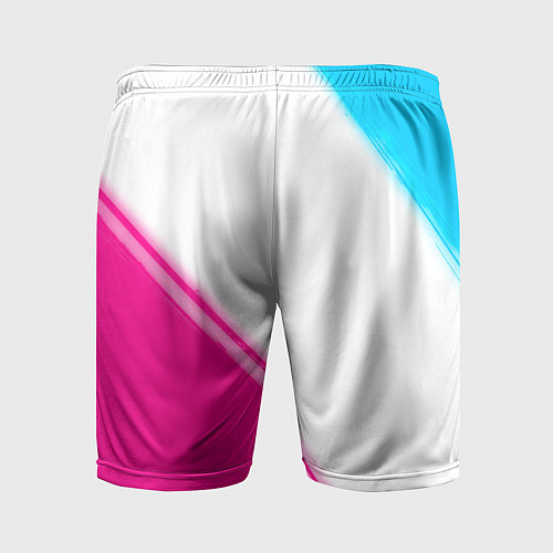Мужские спортивные шорты Juventus neon gradient style вертикально / 3D-принт – фото 2