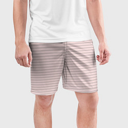 Шорты спортивные мужские Бледный серо-розовый в полоску, цвет: 3D-принт — фото 2