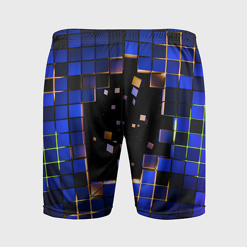 Мужские спортивные шорты Окно в пространство - синие кубы / 3D-принт – фото 2