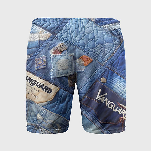 Мужские спортивные шорты Vanguard jeans patchwork - ai art / 3D-принт – фото 2