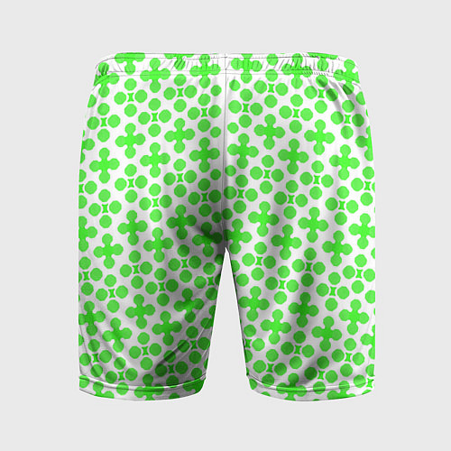 Мужские спортивные шорты Зелёные четырёхлистники на белом фоне / 3D-принт – фото 2