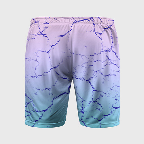 Мужские спортивные шорты Текстура трещин на розово-голубом / 3D-принт – фото 2