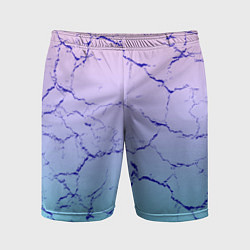 Мужские спортивные шорты Текстура трещин на розово-голубом