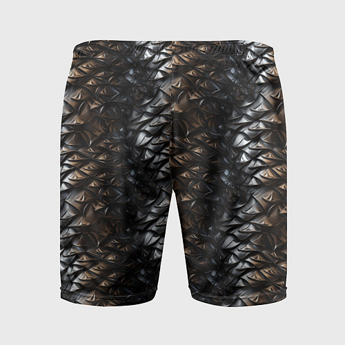 Мужские спортивные шорты Блестящая металлическая броня / 3D-принт – фото 2