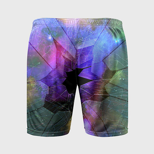 Мужские спортивные шорты Расколотое стекло - космическая туманность / 3D-принт – фото 2