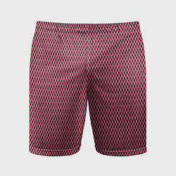 Шорты спортивные мужские Розовый имитация сетки паттерн, цвет: 3D-принт