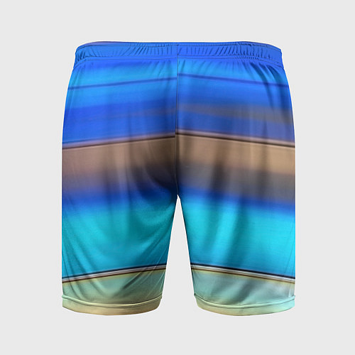 Мужские спортивные шорты Голубые и коричневые полосы / 3D-принт – фото 2
