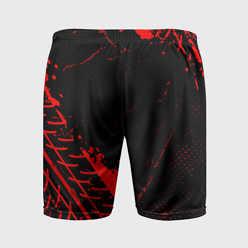 Мужские спортивные шорты Lamborghini red sport tires / 3D-принт – фото 2