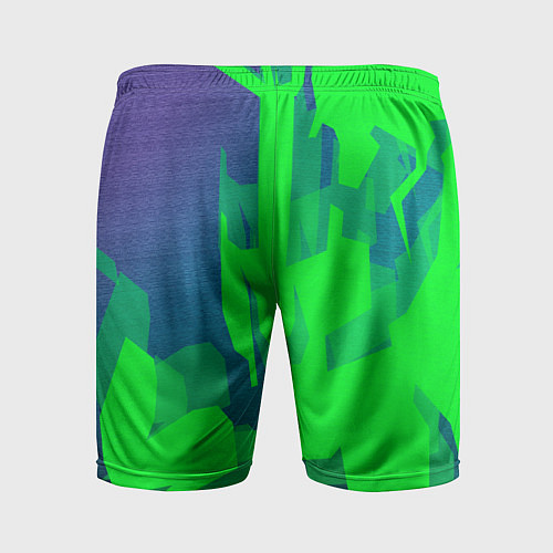 Мужские спортивные шорты Зеленый фиолет / 3D-принт – фото 2