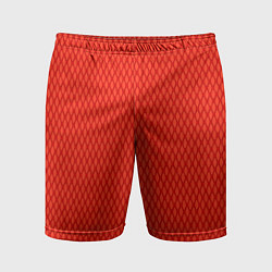 Шорты спортивные мужские Сочный красный паттерн сетка, цвет: 3D-принт