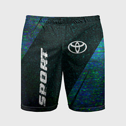 Шорты спортивные мужские Toyota sport glitch blue, цвет: 3D-принт