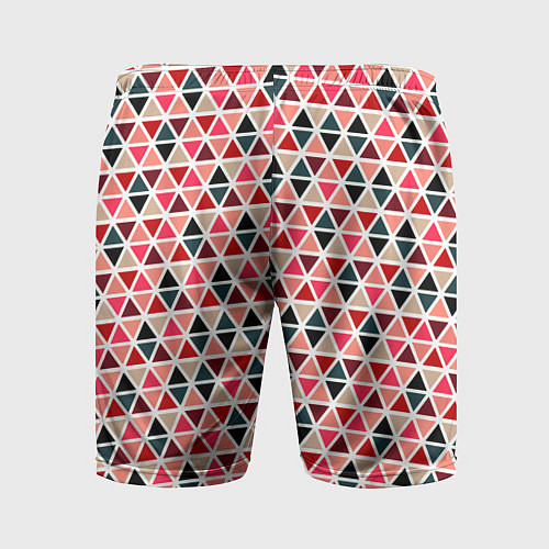 Мужские спортивные шорты Бирюзово-розовый геометричный треугольники / 3D-принт – фото 2