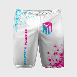 Шорты спортивные мужские Atletico Madrid neon gradient style вертикально, цвет: 3D-принт