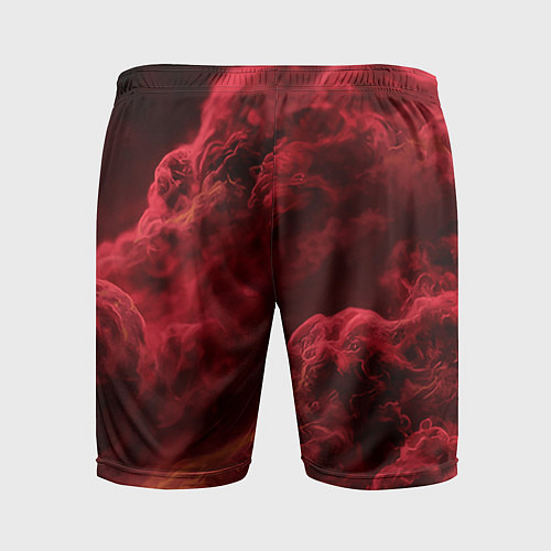 Мужские спортивные шорты Красный густой дым инферно - inferno red / 3D-принт – фото 2
