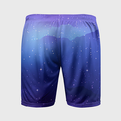 Мужские спортивные шорты Синий космос и звезды / 3D-принт – фото 2