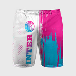Мужские спортивные шорты Inter neon gradient style по-вертикали