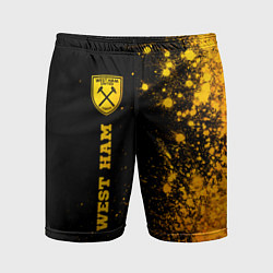 Мужские спортивные шорты West Ham - gold gradient по-вертикали