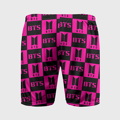 Мужские спортивные шорты BTS pattern pink logo / 3D-принт – фото 2