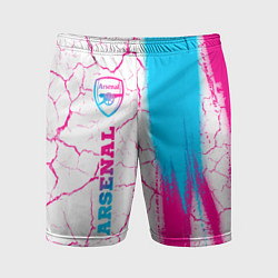 Мужские спортивные шорты Arsenal neon gradient style по-вертикали