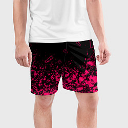 Шорты спортивные мужские Fortnite розовый стиль геймер, цвет: 3D-принт — фото 2