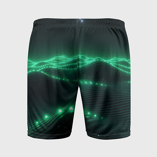 Мужские спортивные шорты Круглый зеленый мистический фон / 3D-принт – фото 2