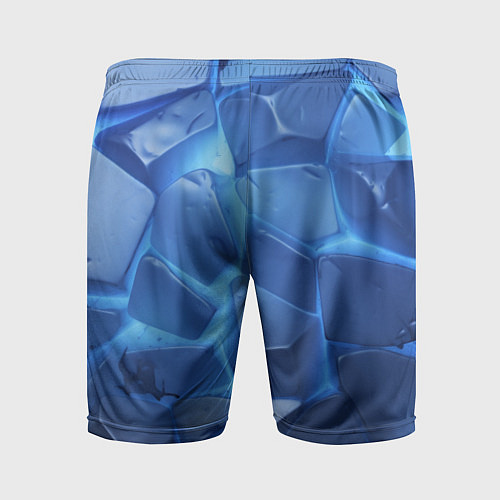 Мужские спортивные шорты Синие ледяные плиты с разломом / 3D-принт – фото 2