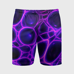 Шорты спортивные мужские Фиолетовы неоновые соты, цвет: 3D-принт