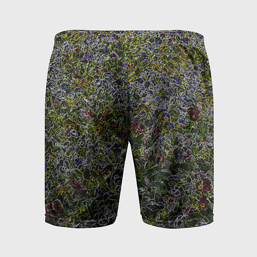 Мужские спортивные шорты Абстрактные разноцветные контуры / 3D-принт – фото 2