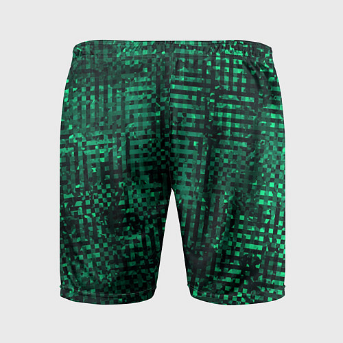 Мужские спортивные шорты Чёрно-зелёный абстрактный / 3D-принт – фото 2