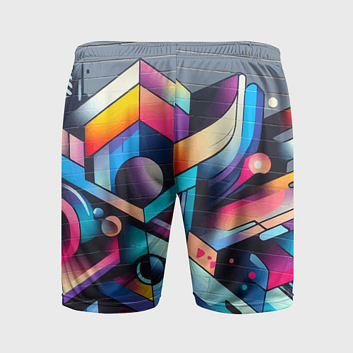 Мужские спортивные шорты Геометрическое абстрактное граффити - нейросеть / 3D-принт – фото 2