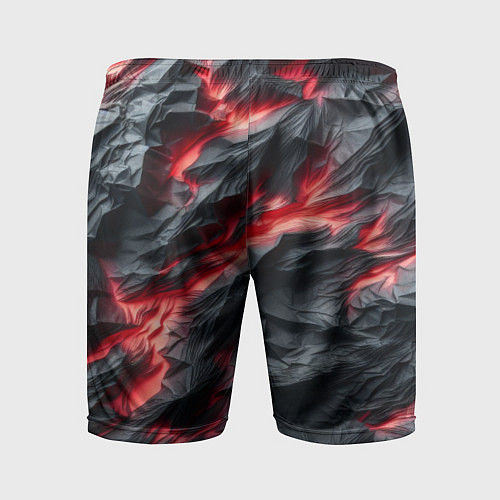Мужские спортивные шорты Раскаленная лава на горных камнях / 3D-принт – фото 2