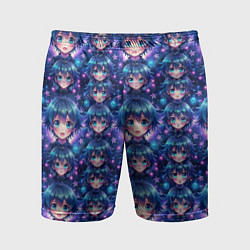 Мужские спортивные шорты Аниме персонаж с синими волосами