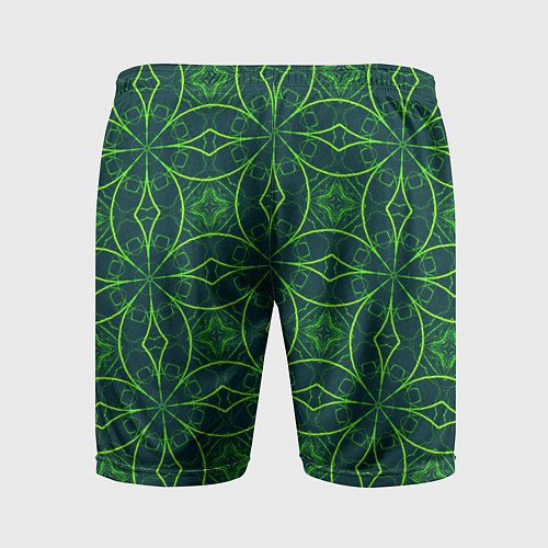 Мужские спортивные шорты Зелёный неоновый паттерн / 3D-принт – фото 2